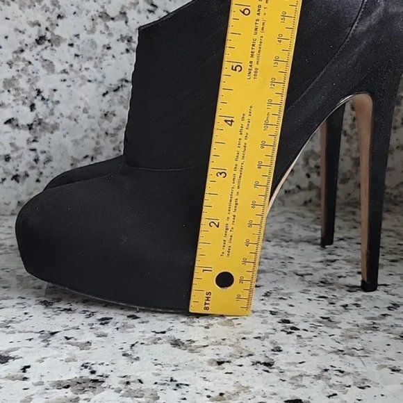 Brian Atwood DASHA Suede Satin Platform Ankle Booties - Picture 13 of 14